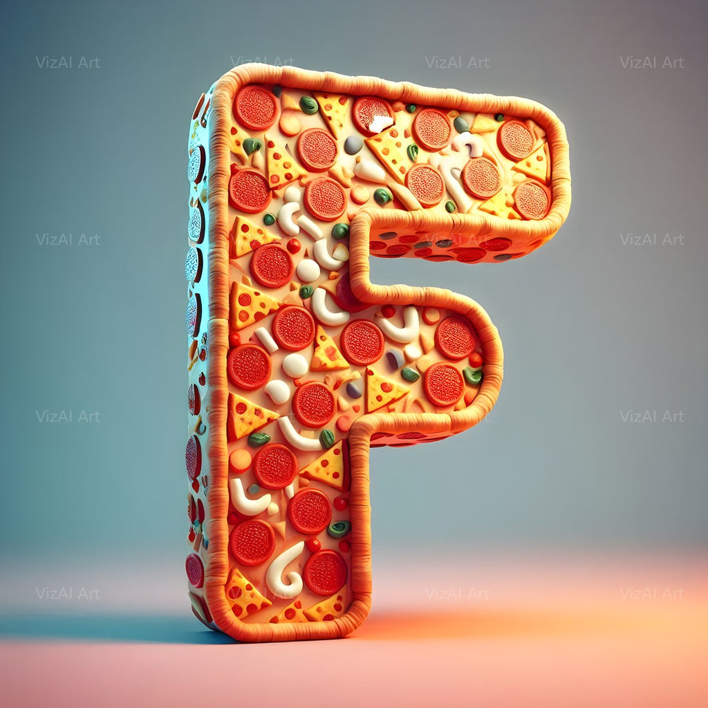 Pizza alphabet letter F