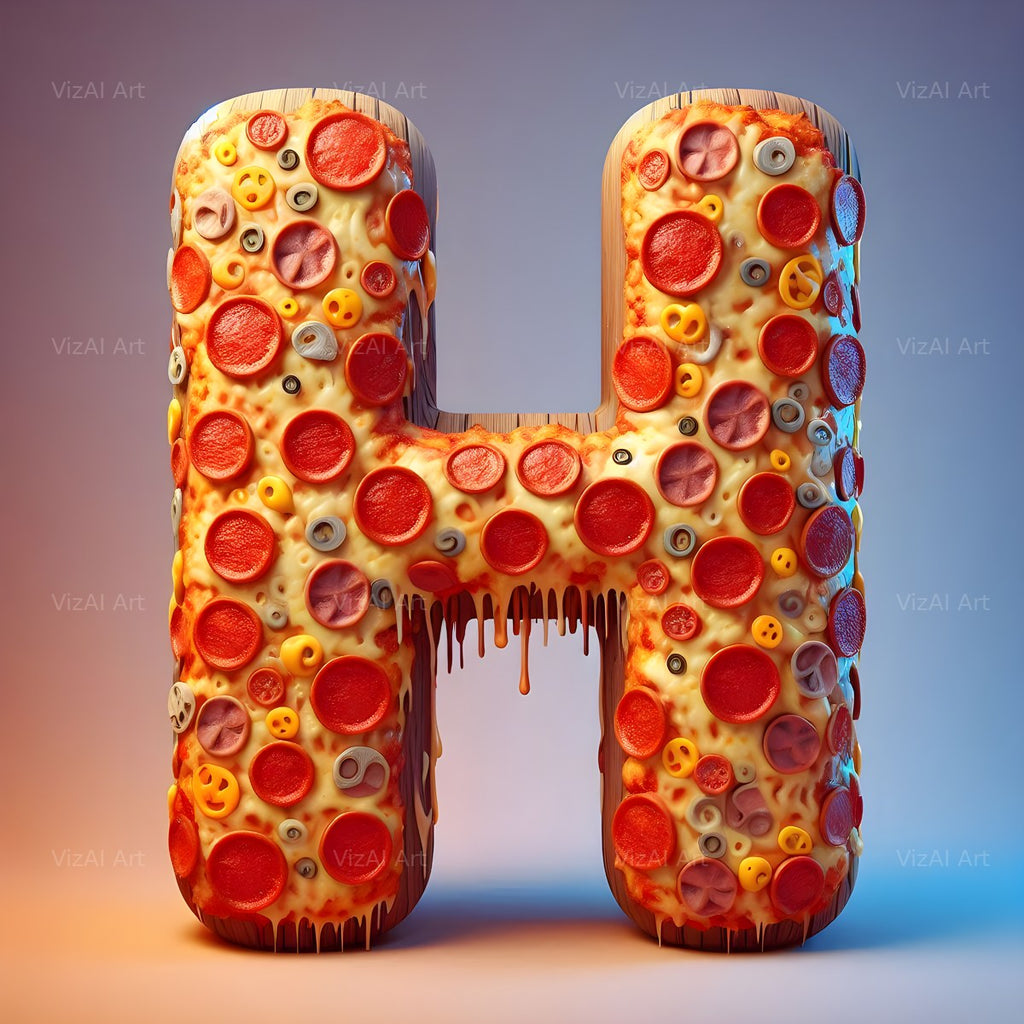 Pizza alphabet letter H