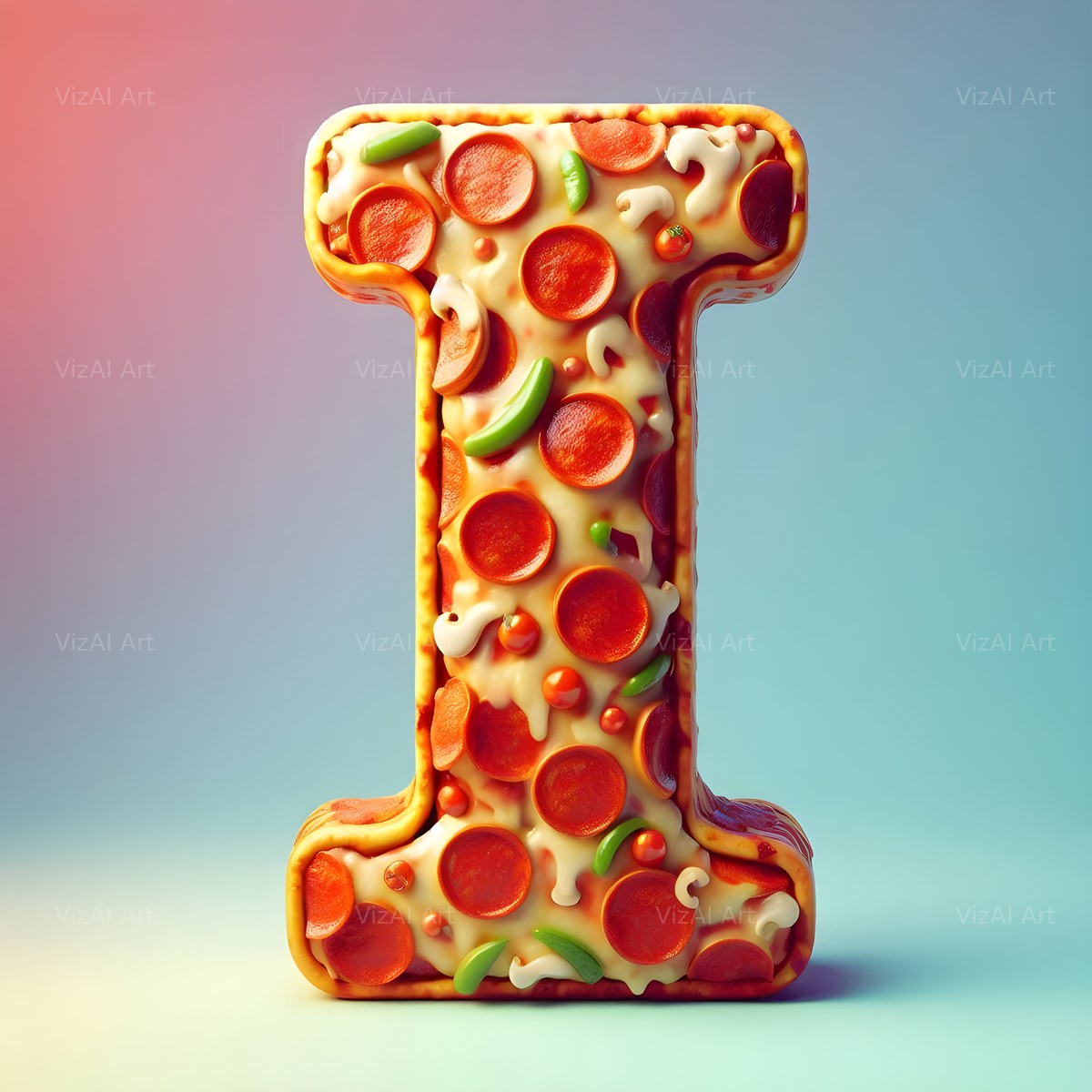 Pizza alphabet letter I
