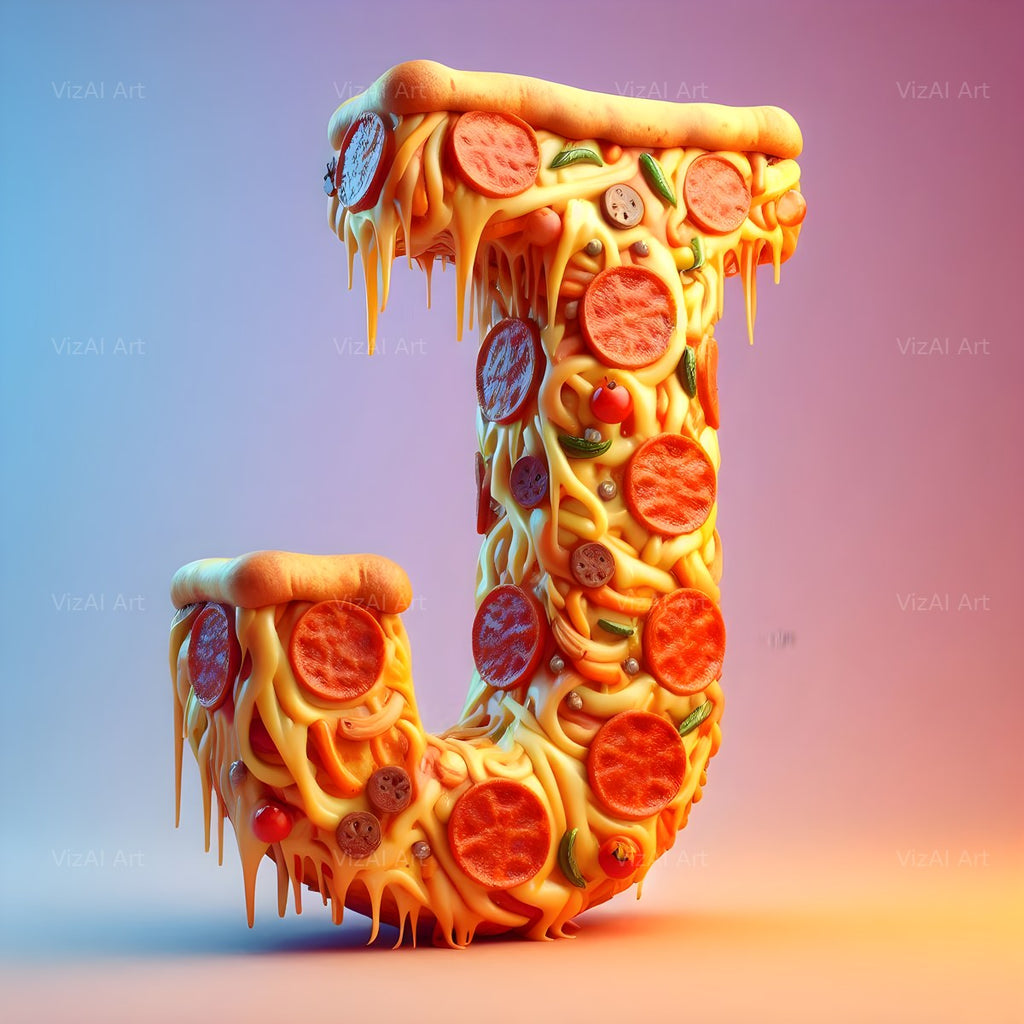 Pizza alphabet letter J