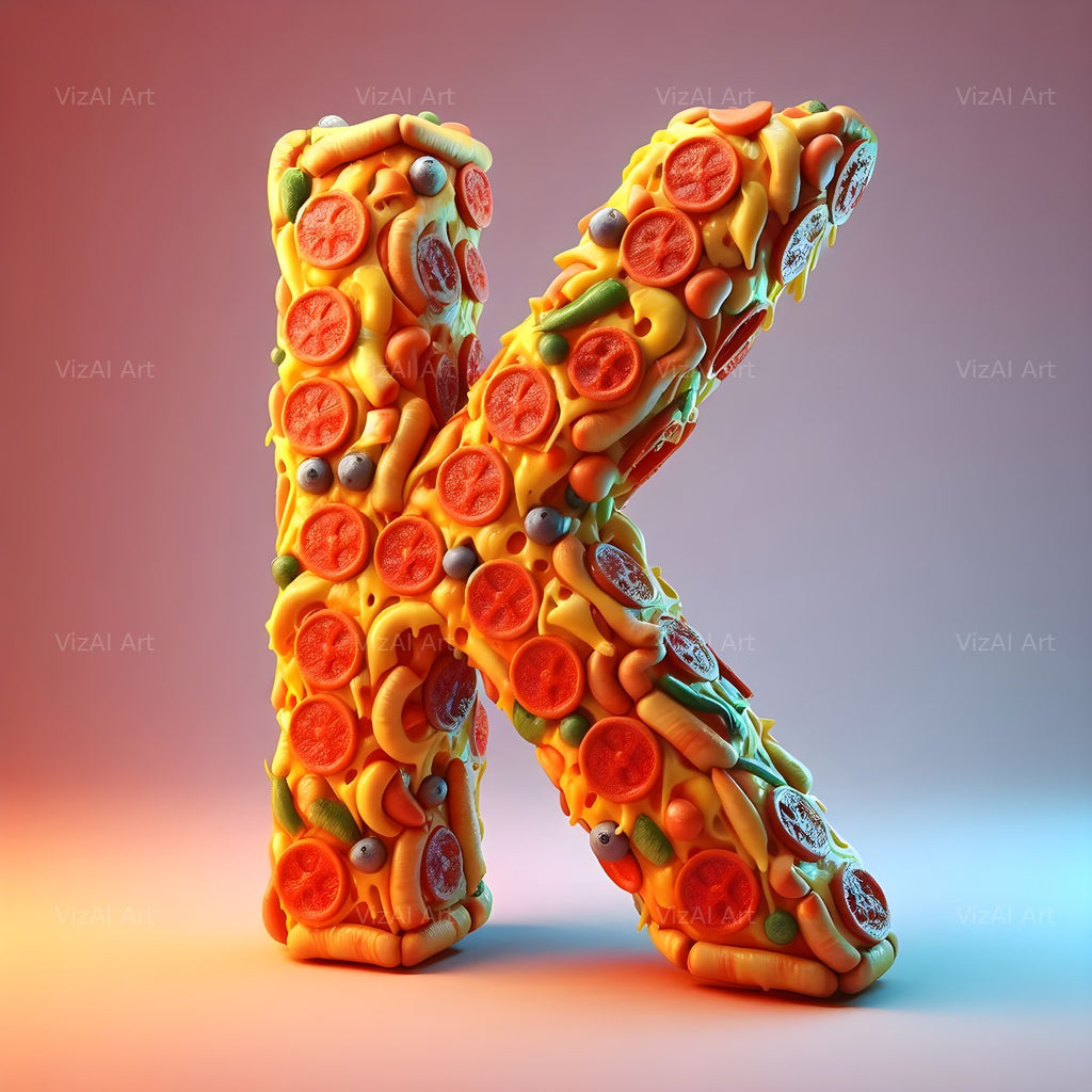 Pizza alphabet letter K