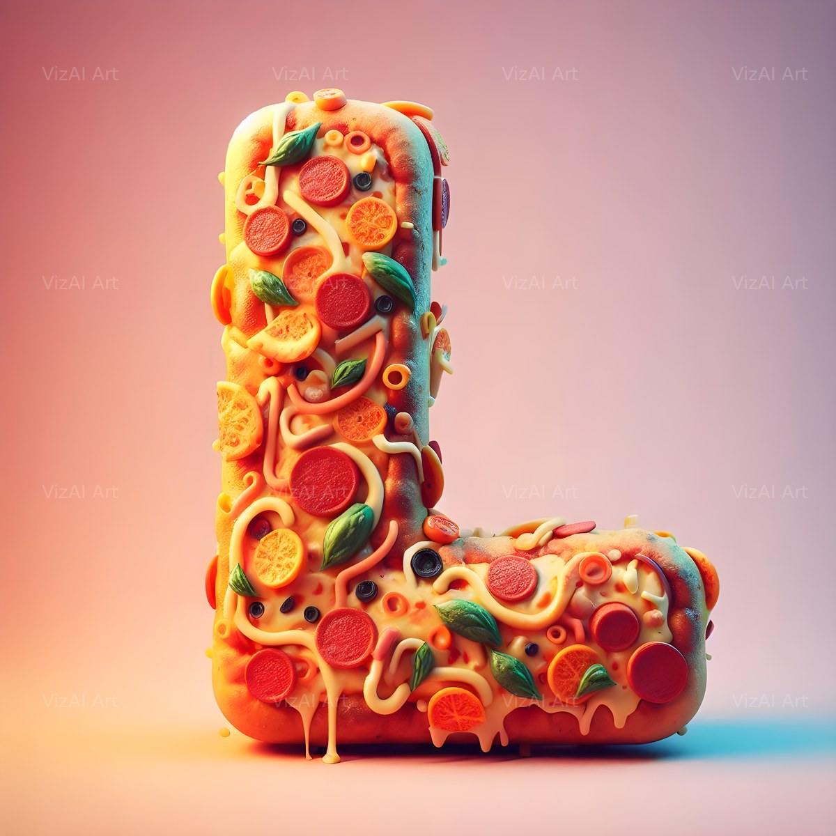Pizza alphabet letter L