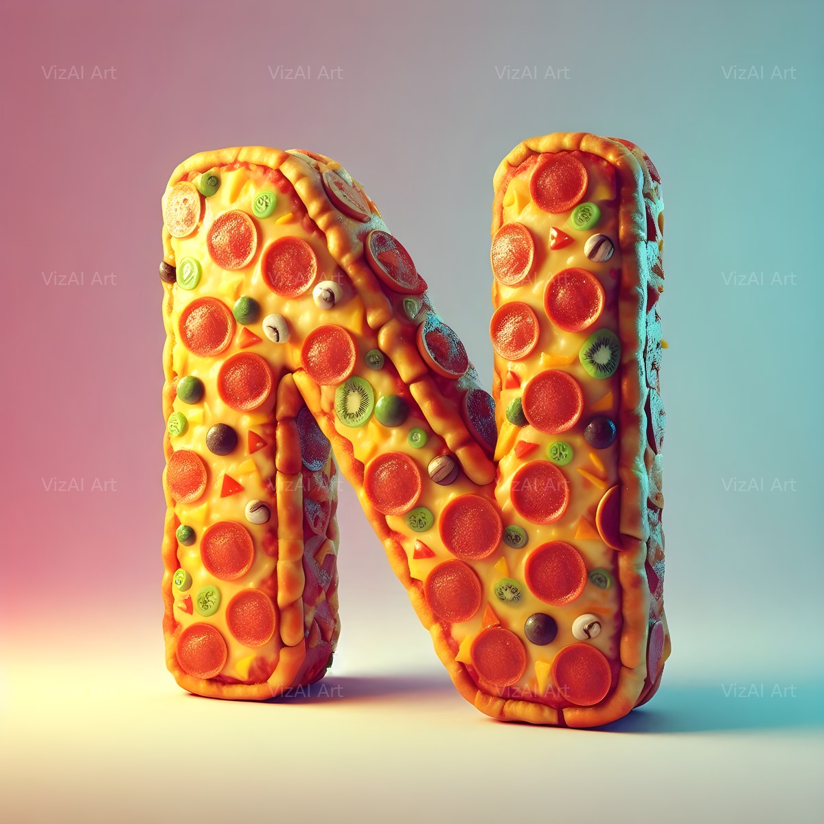Pizza alphabet letter N