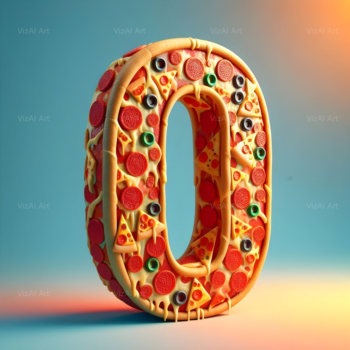 Pizza alphabet letter O