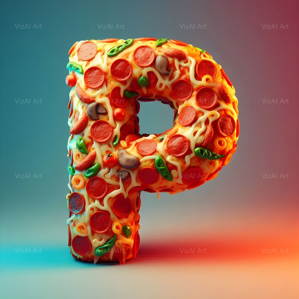 Pizza alphabet letter P