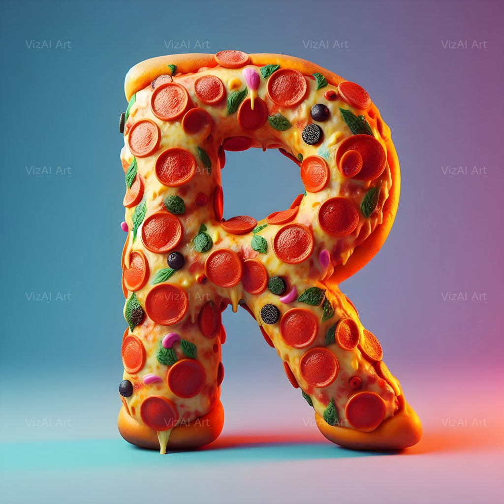 Pizza alphabet letter R