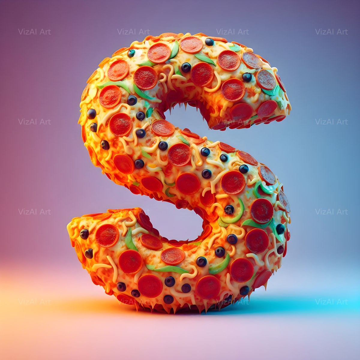 Pizza alphabet letter S