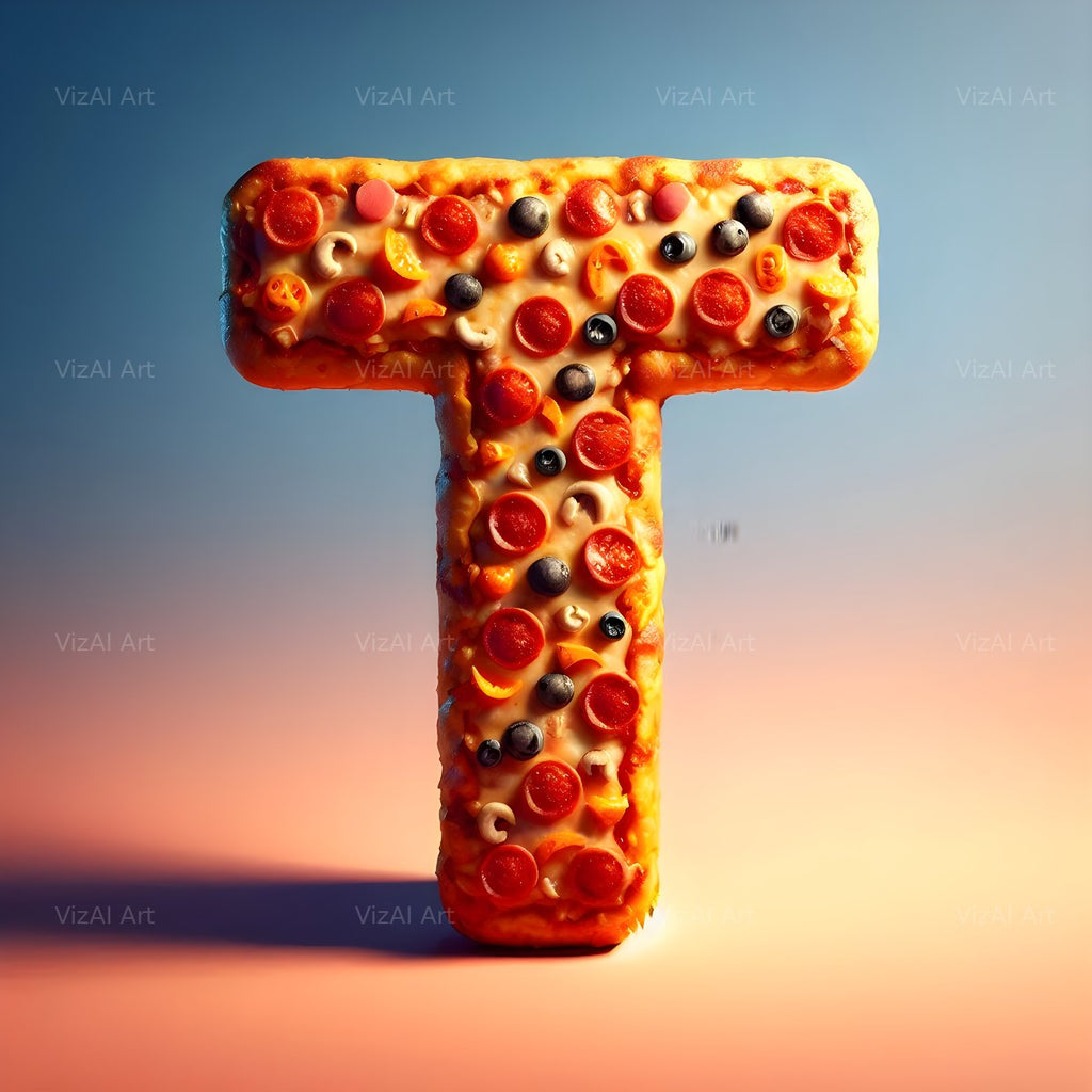 Pizza alphabet letter T