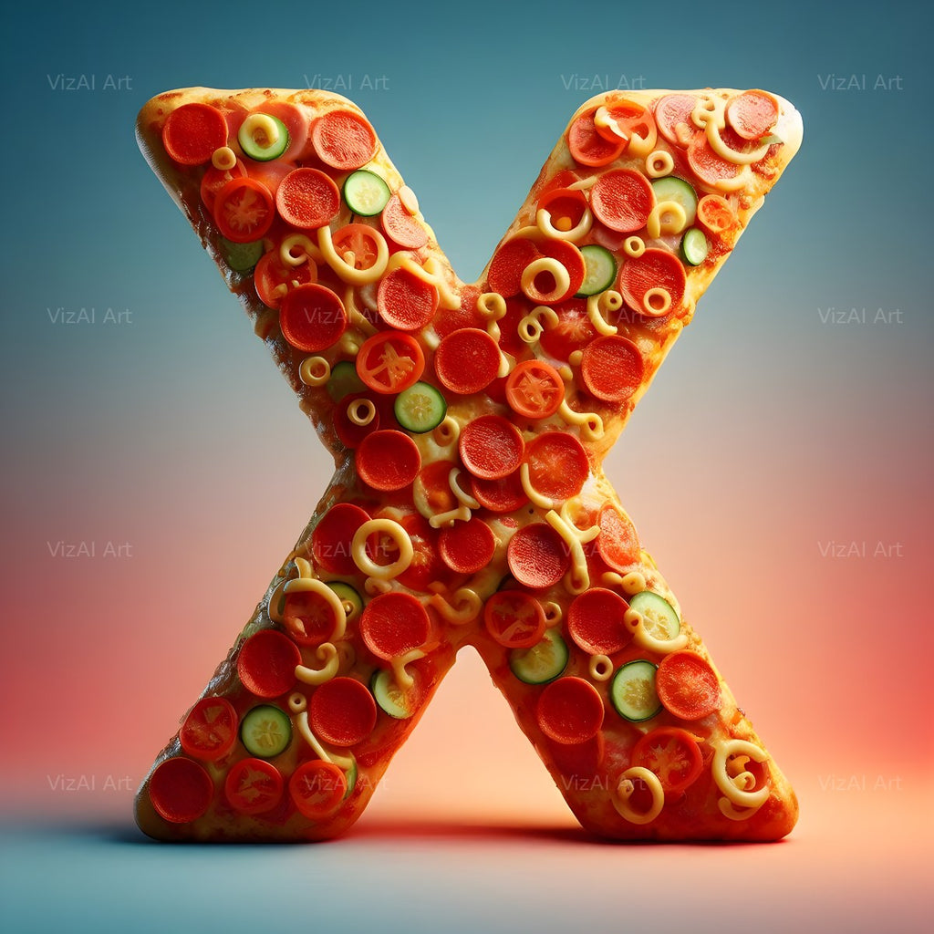 Pizza alphabet letter X