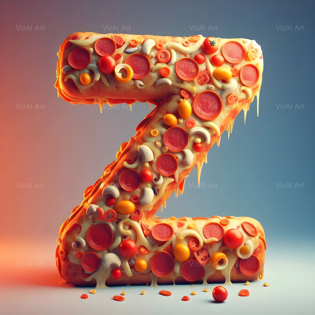 Pizza alphabet letter Z