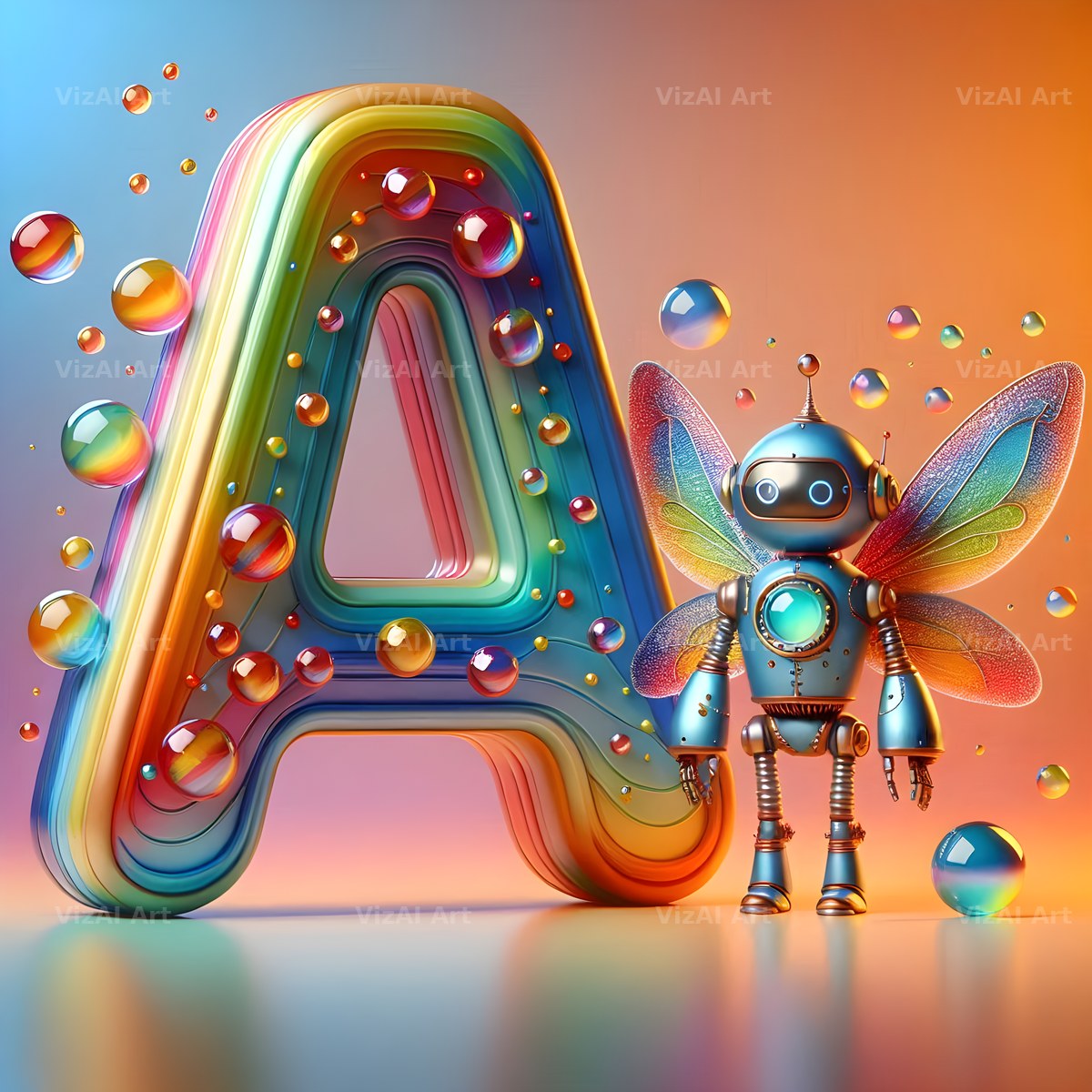 Fairy Robot alphabet letter A