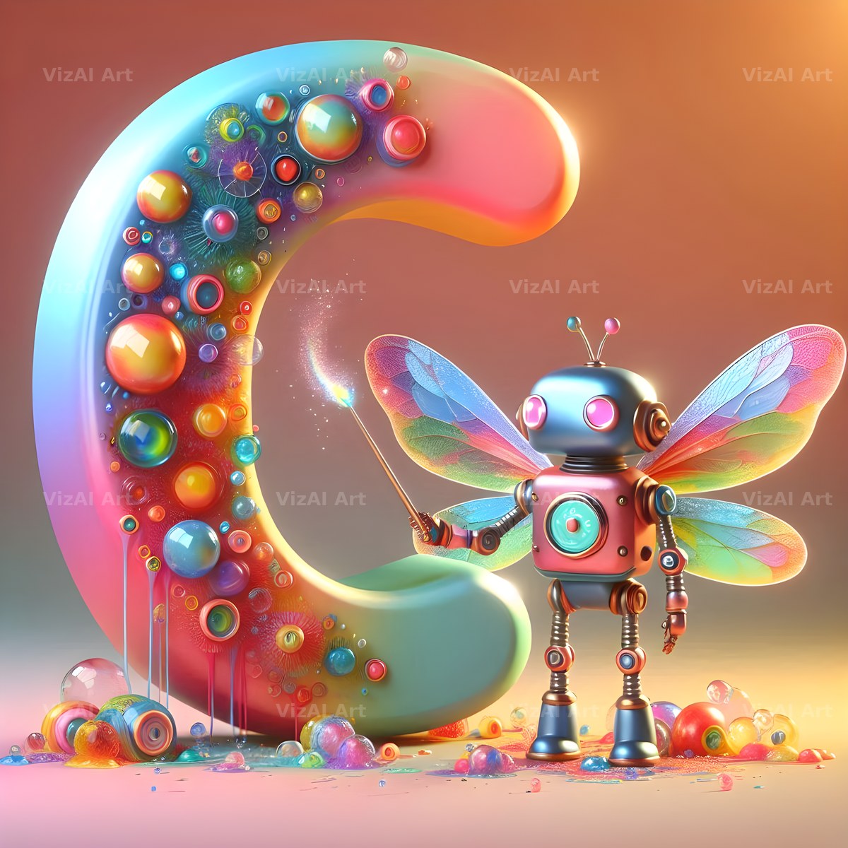 Fairy Robot alphabet letter C