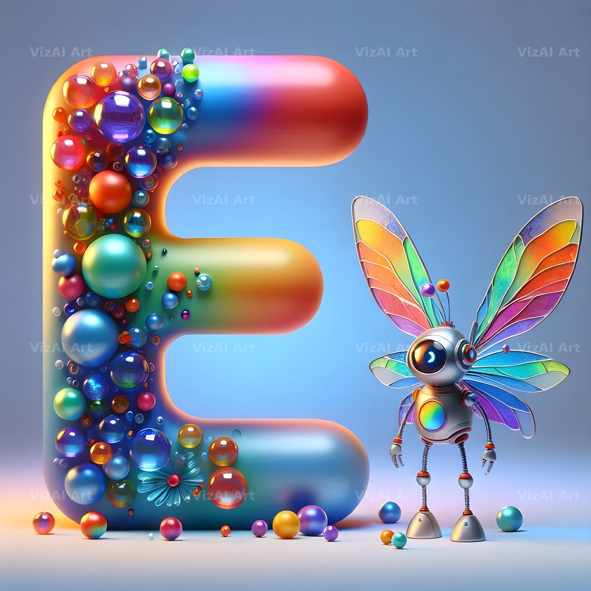 Fairy Robot alphabet letter E