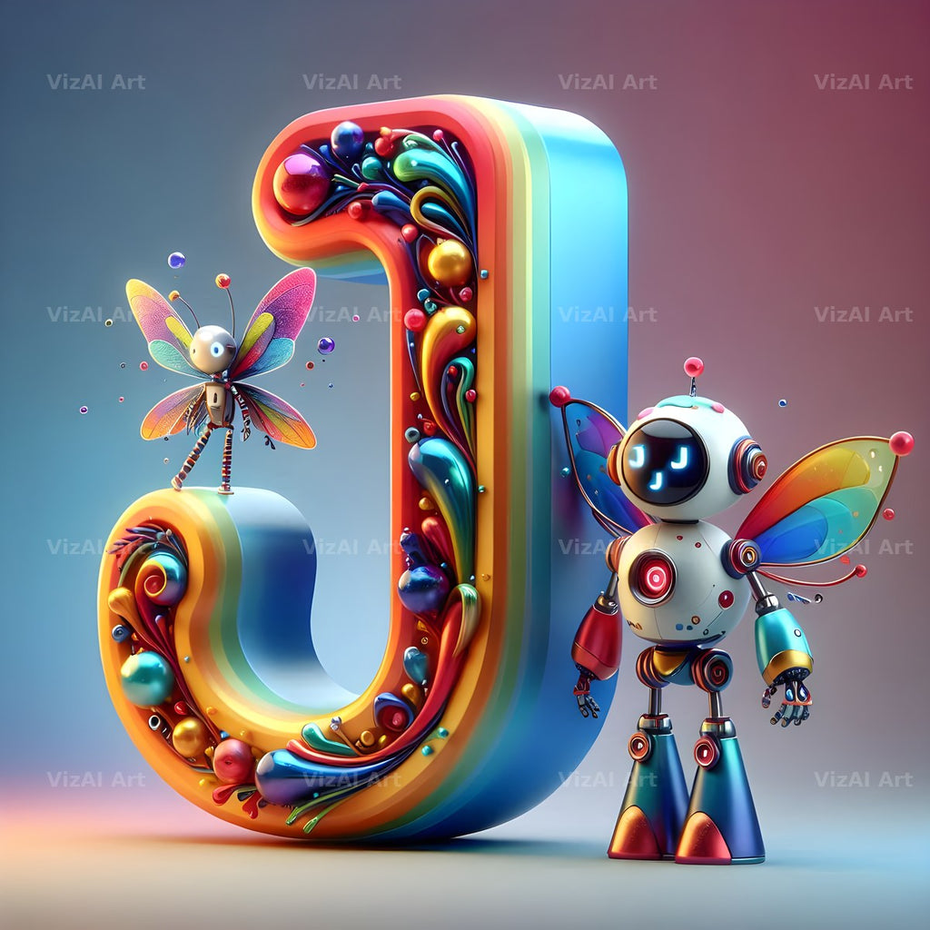 Fairy Robot alphabet letter J