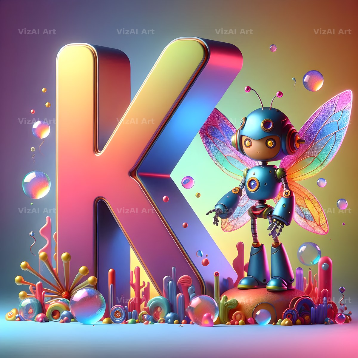 Fairy Robot alphabet letter K