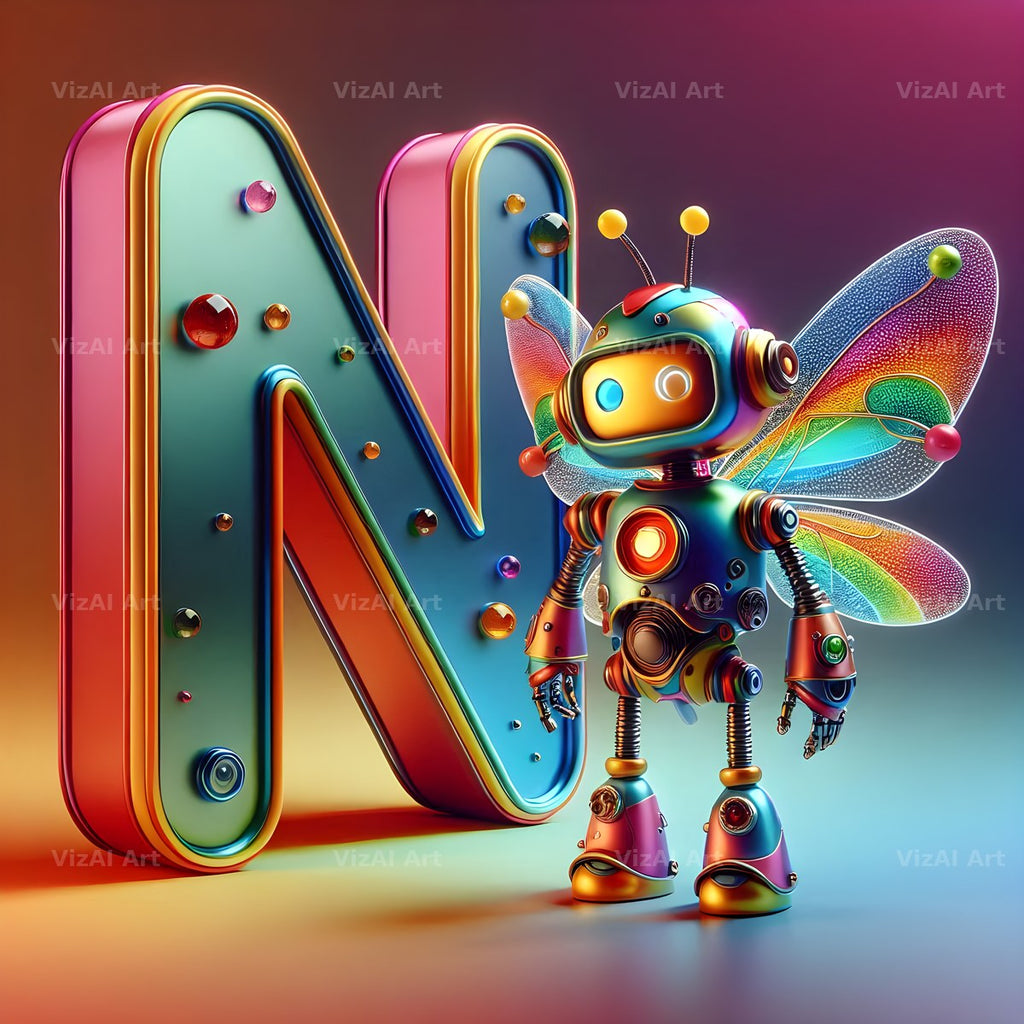 Fairy Robot alphabet letter N