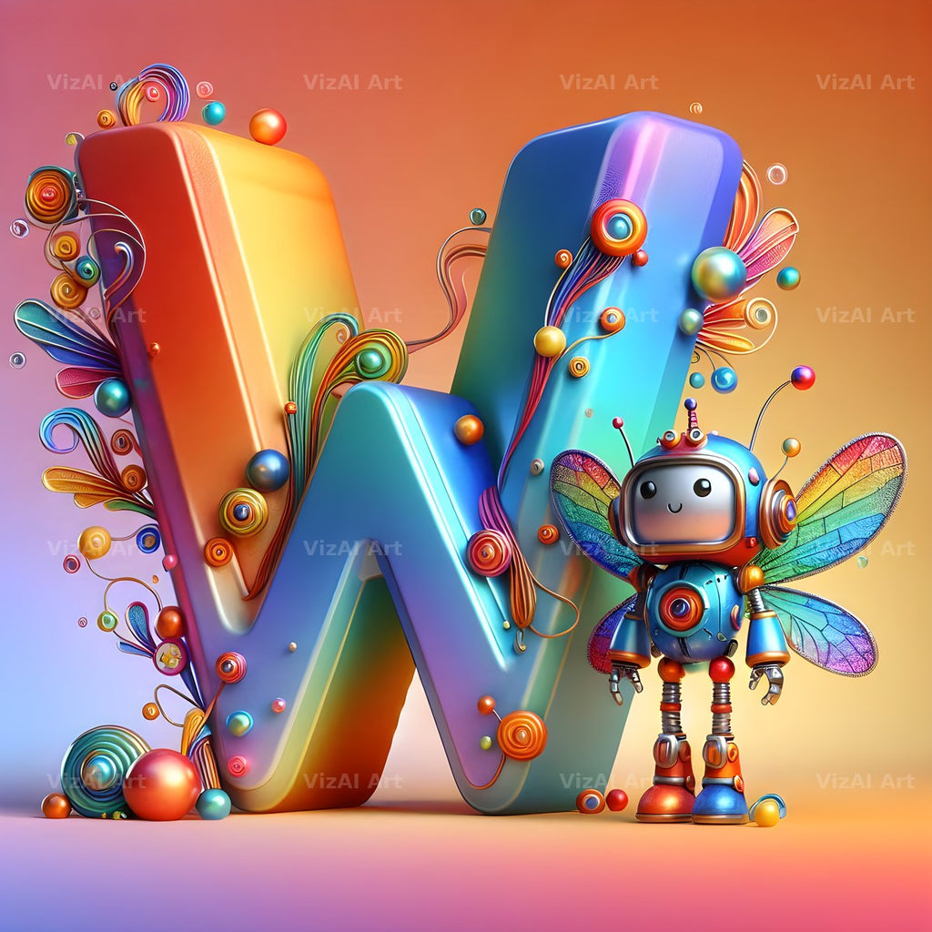 Fairy Robot alphabet letter W