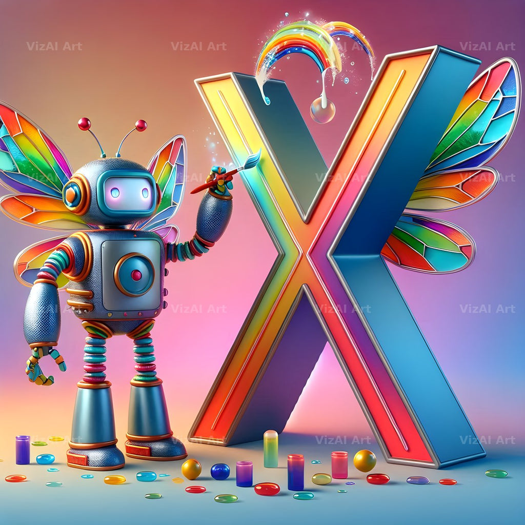 Fairy Robot alphabet letter X