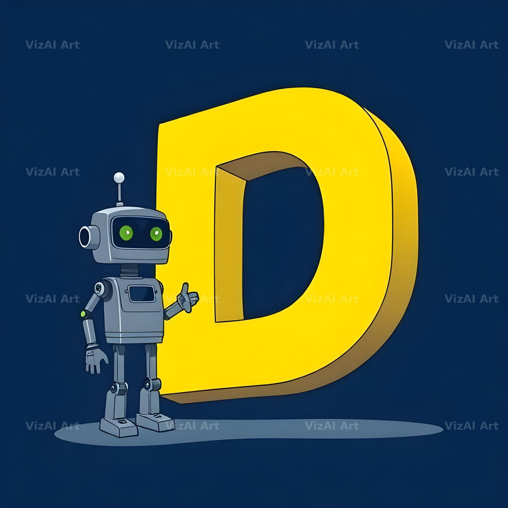 Robot alphabet letter D