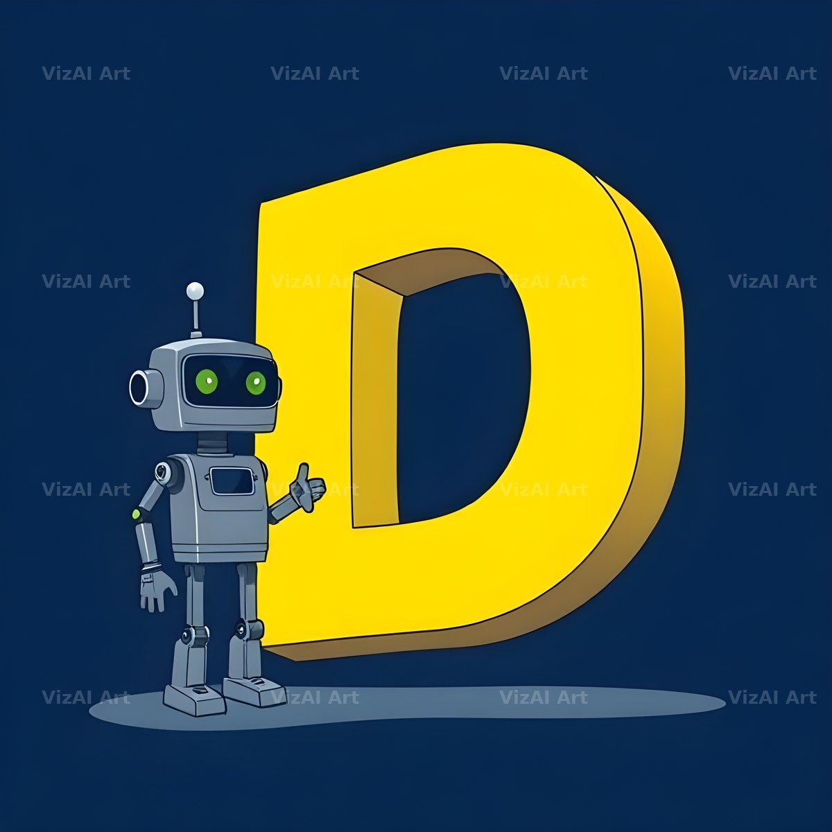 Robot alphabet letter D