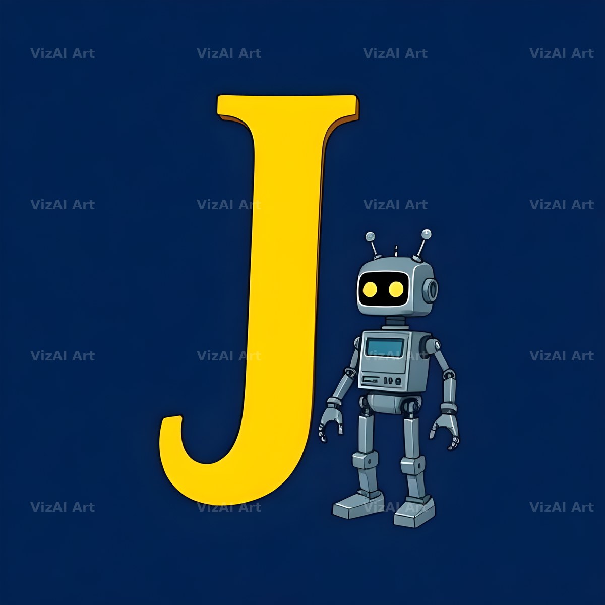 Robot alphabet letter J