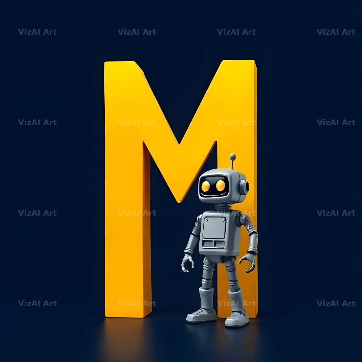 Robot alphabet letter M