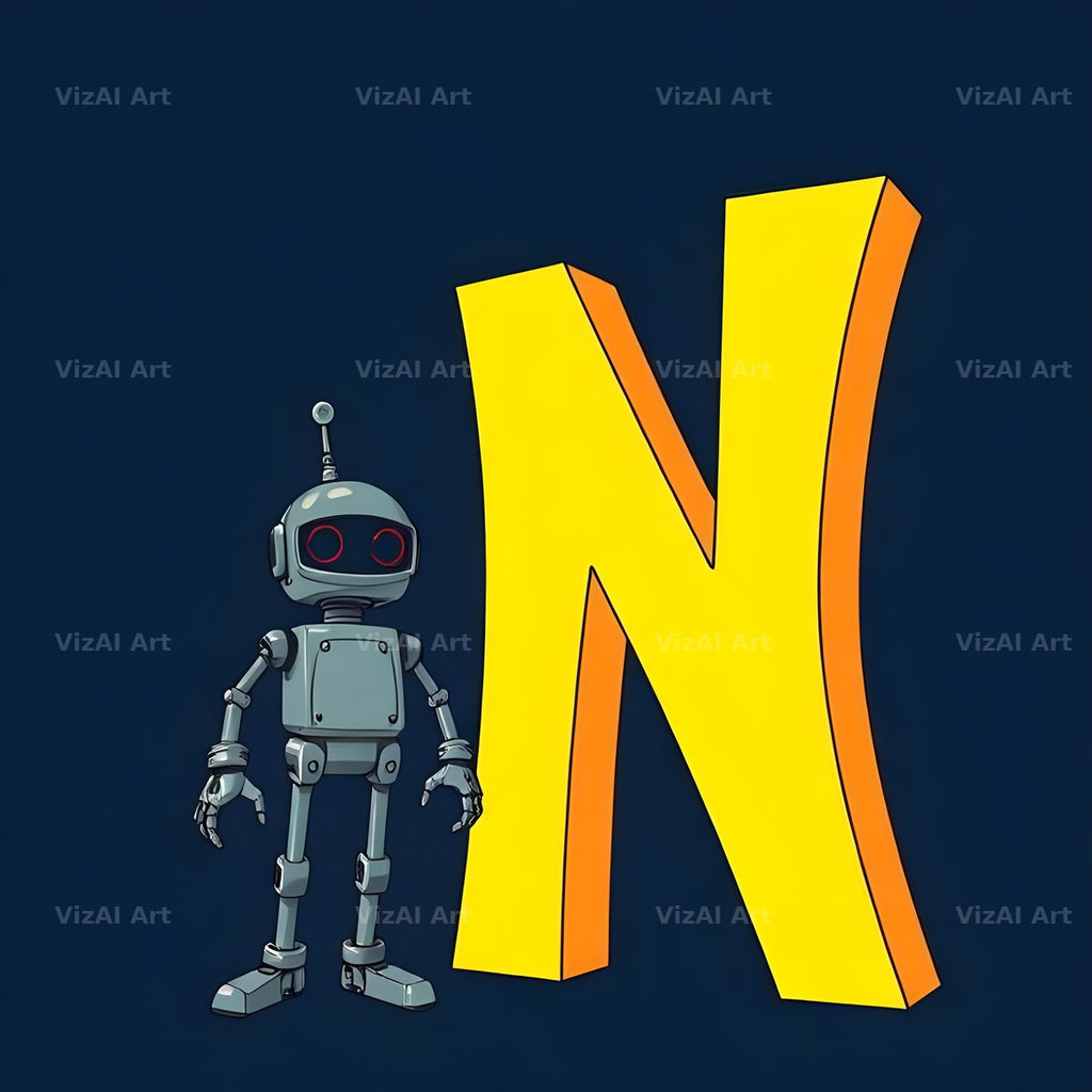 Robot alphabet letter N