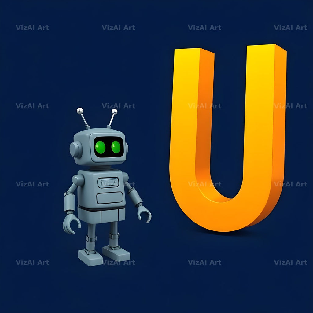 Robot alphabet letter U