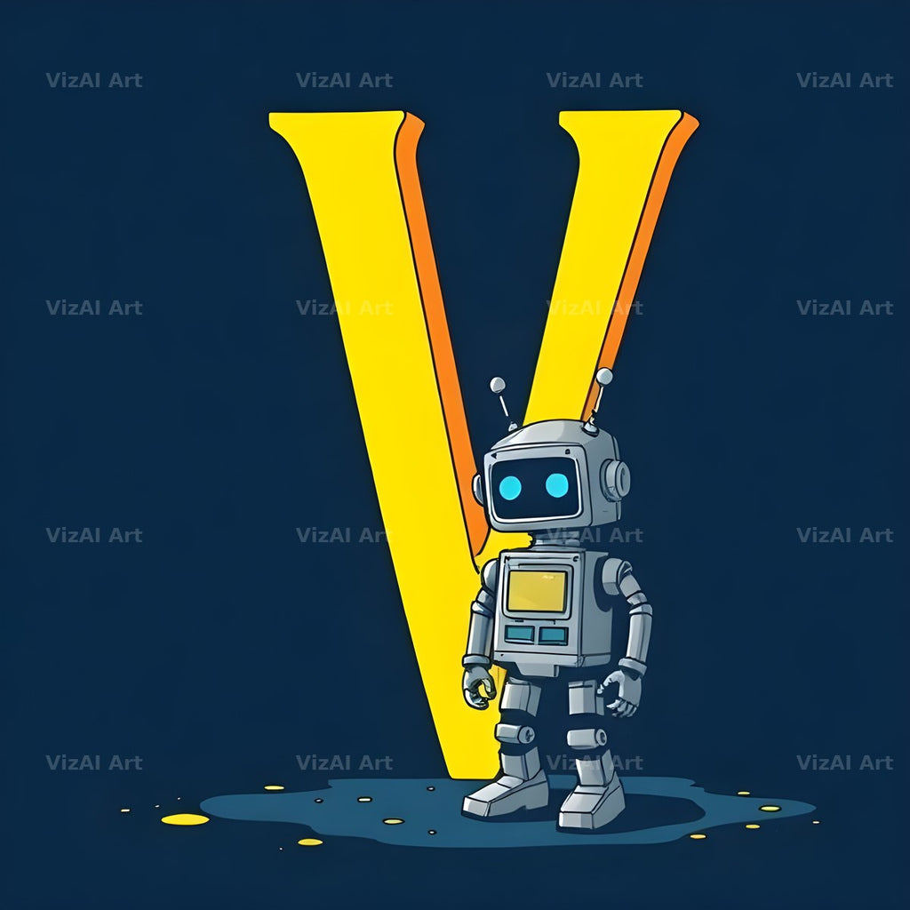 Robot alphabet letter V