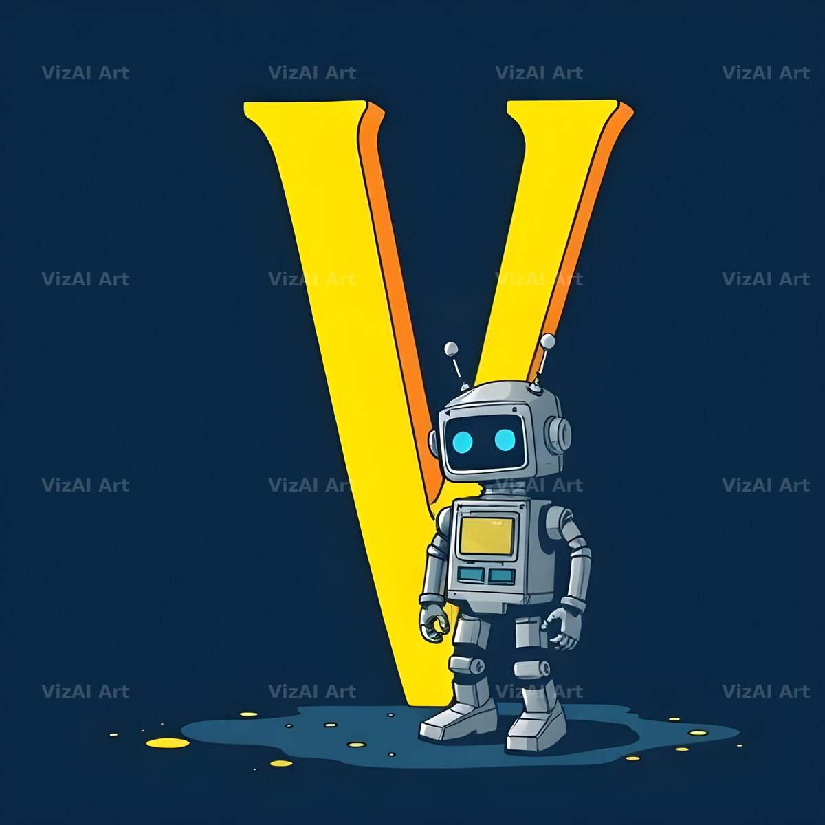 Robot alphabet letter V