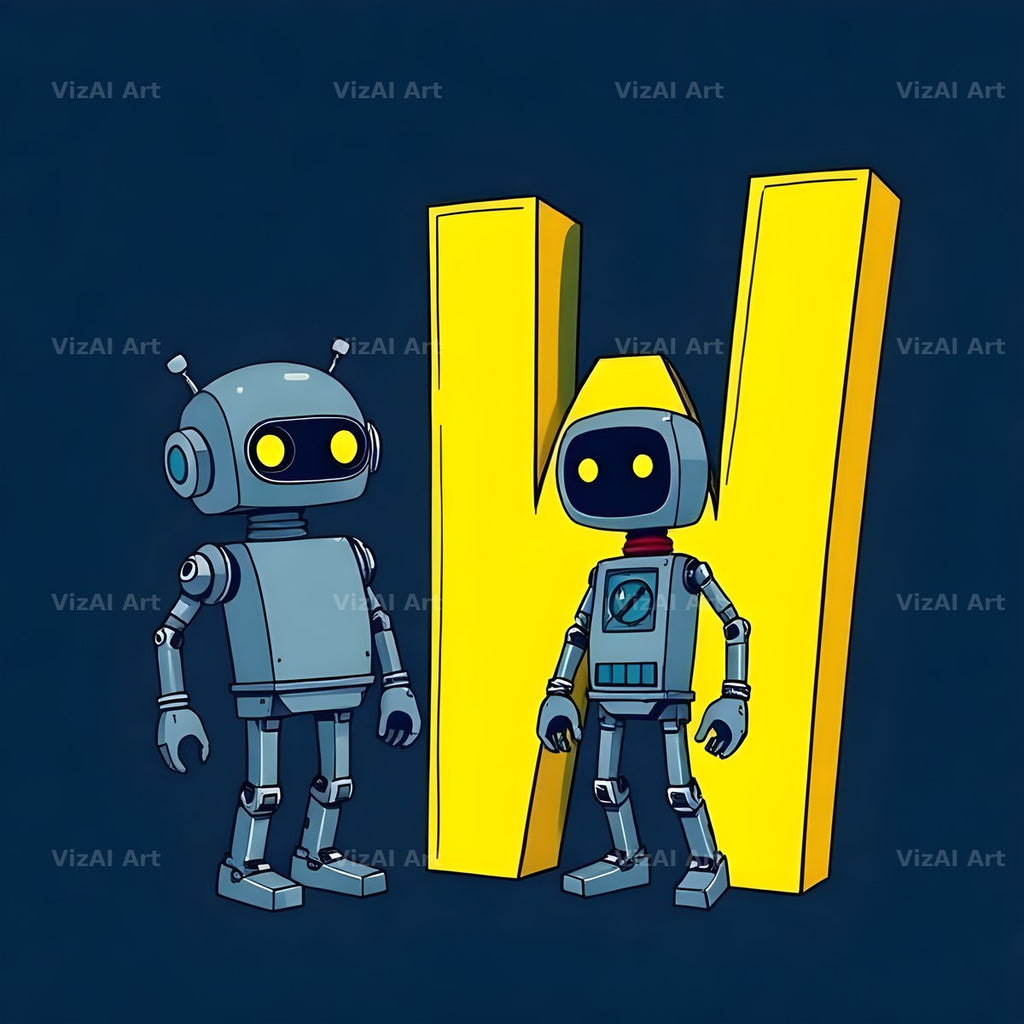 Robot alphabet letter W