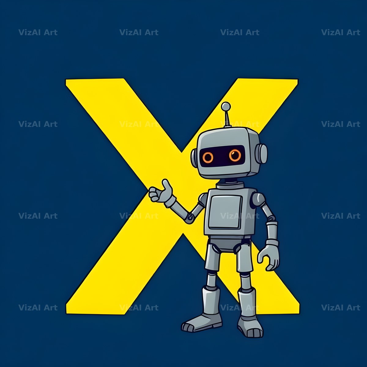 Robot alphabet letter X