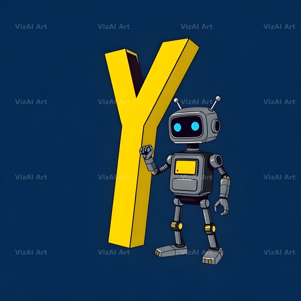 Robot alphabet letter Y