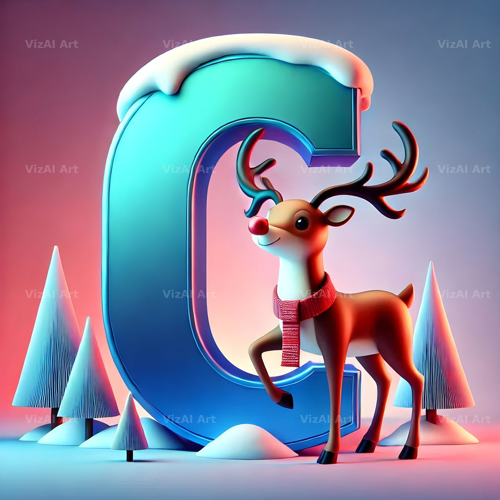 Reindeer alphabet letter C