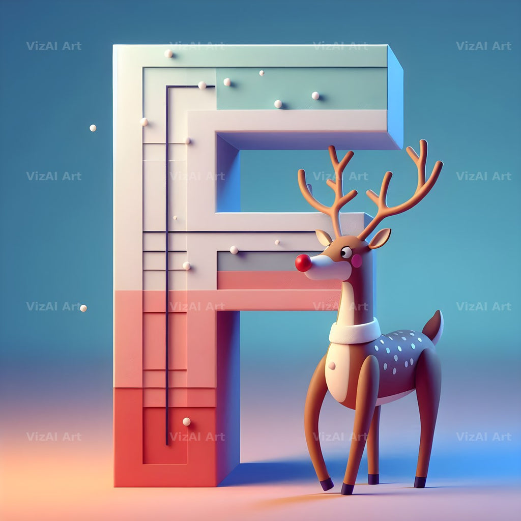 Reindeer alphabet letter F