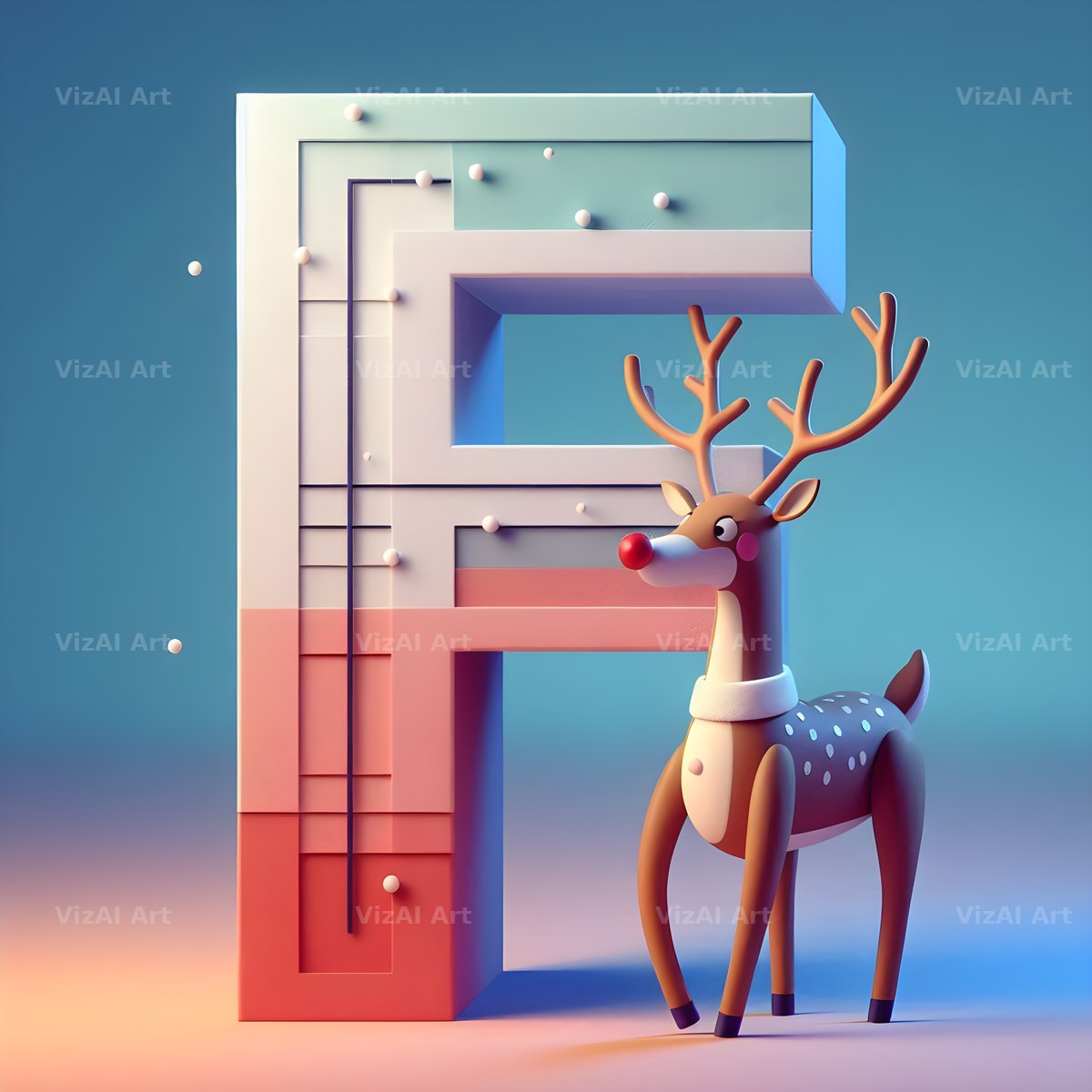 Reindeer alphabet letter F