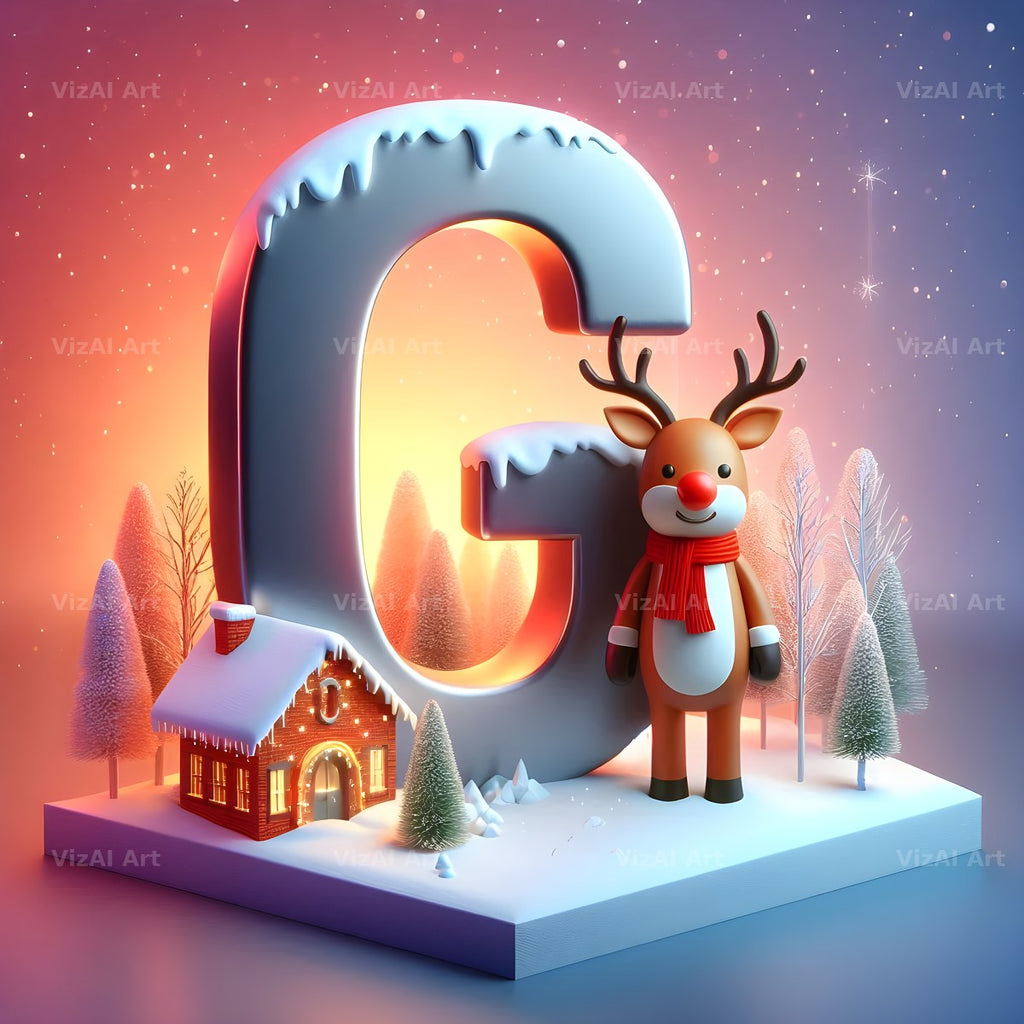 Reindeer alphabet letter G