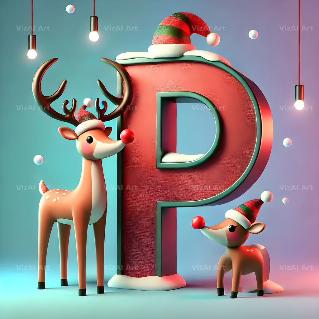 Reindeer alphabet letter P
