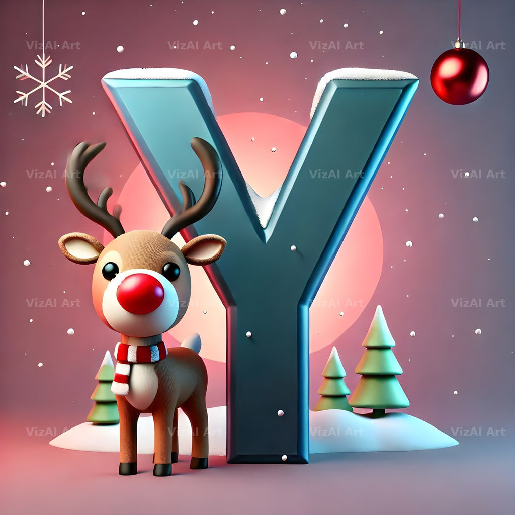 Reindeer alphabet letter Y