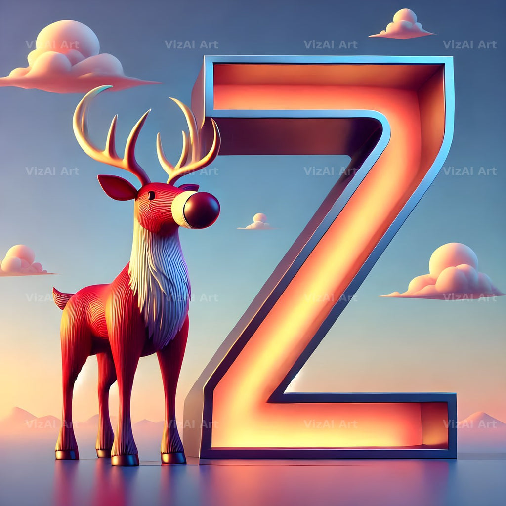 Reindeer alphabet letter Z