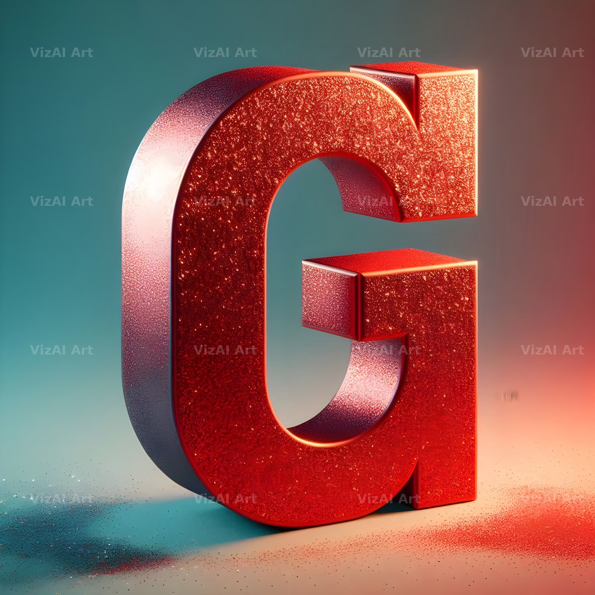 Red Glitter alphabet letter G