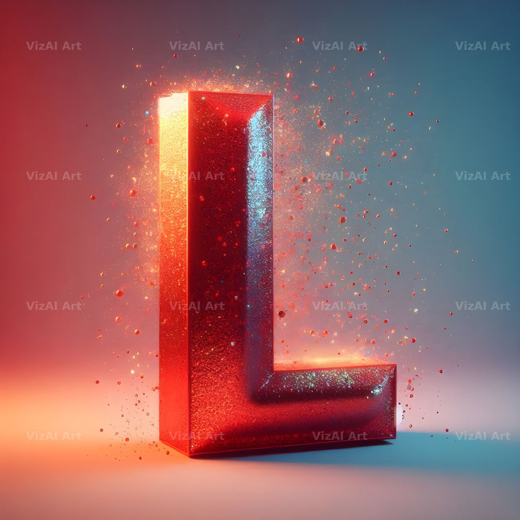 Red Glitter alphabet letter L