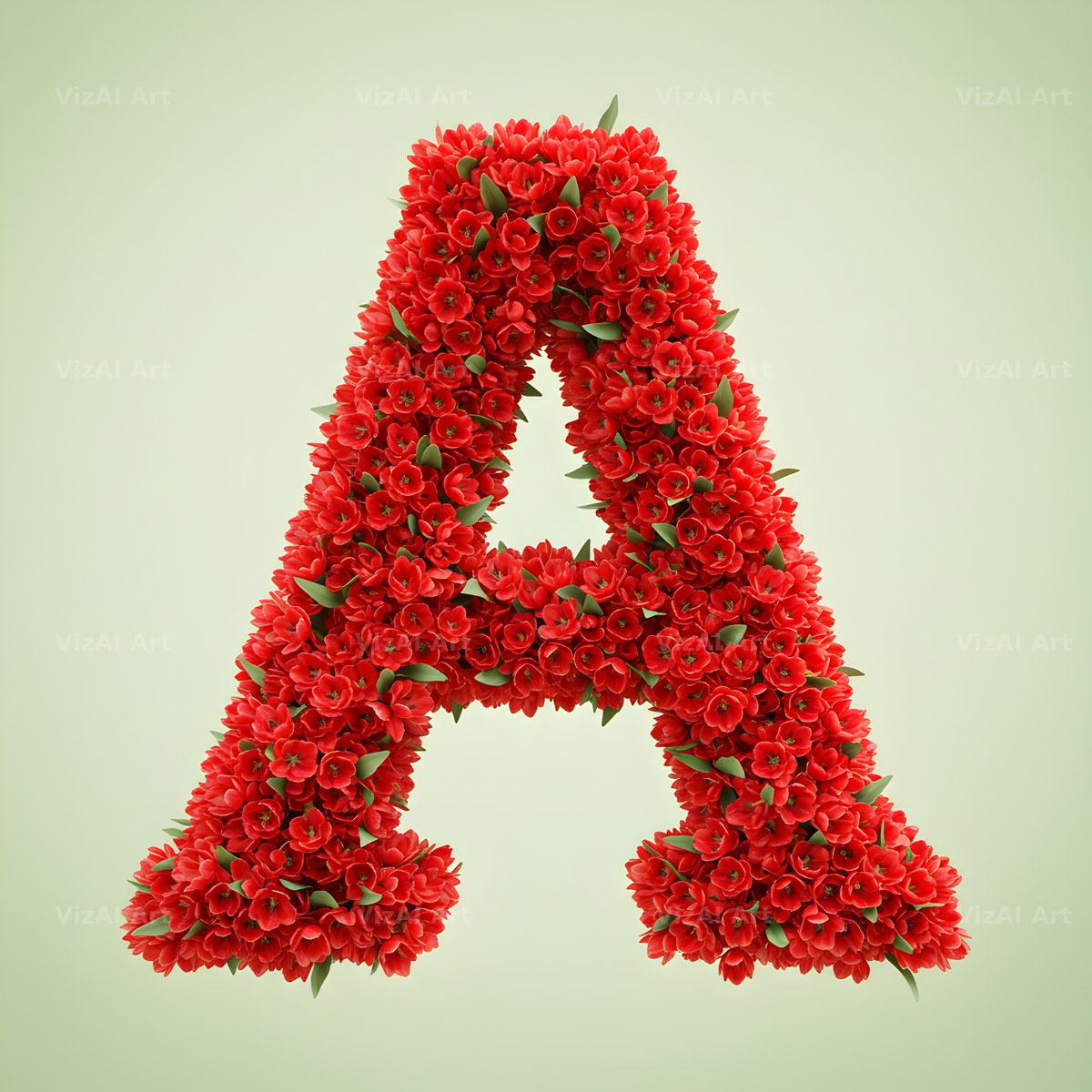 Red Tulip alphabet letter A