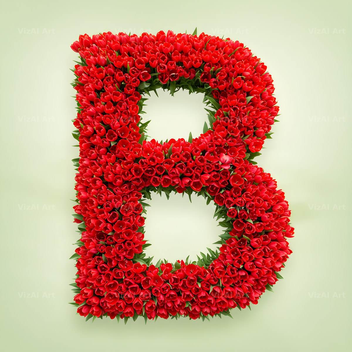 Red Tulip alphabet letter B