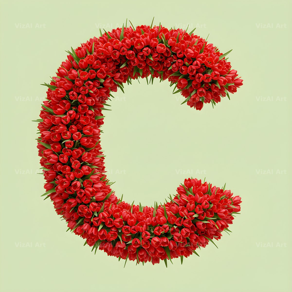 Red Tulip alphabet letter C