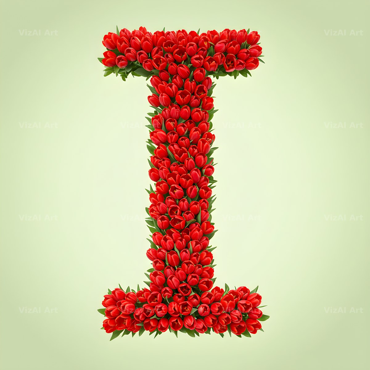 Red Tulip alphabet letter I