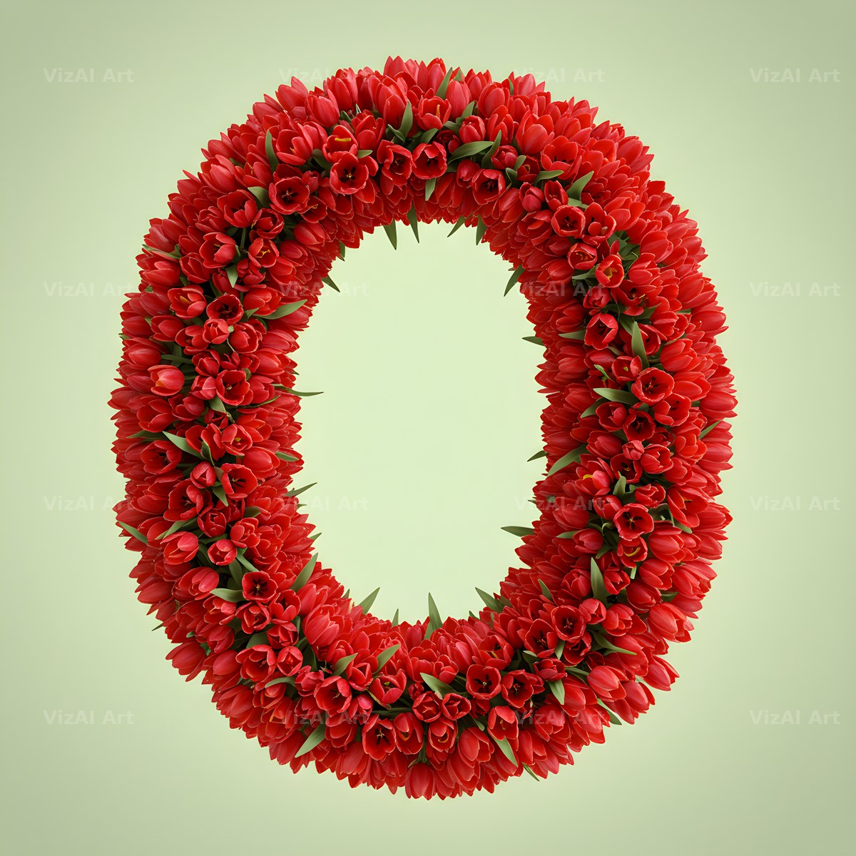 Red Tulip alphabet letter O