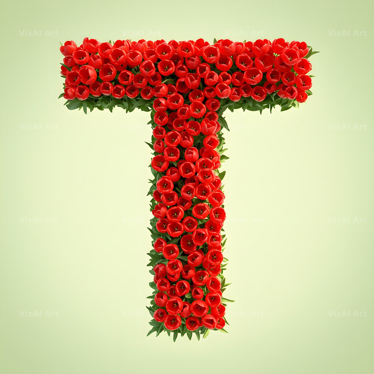 Red Tulip alphabet letter T