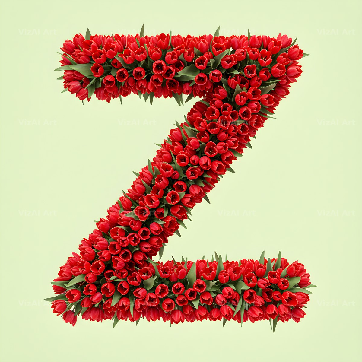 Red Tulip alphabet letter Z