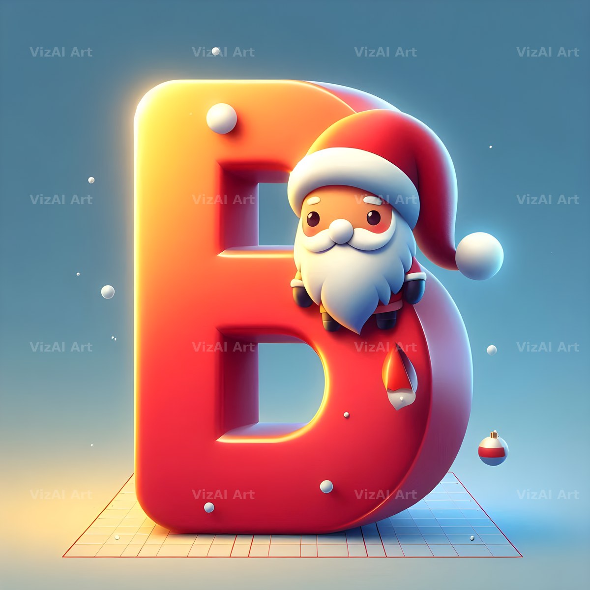 Santa Claus alphabet letter B